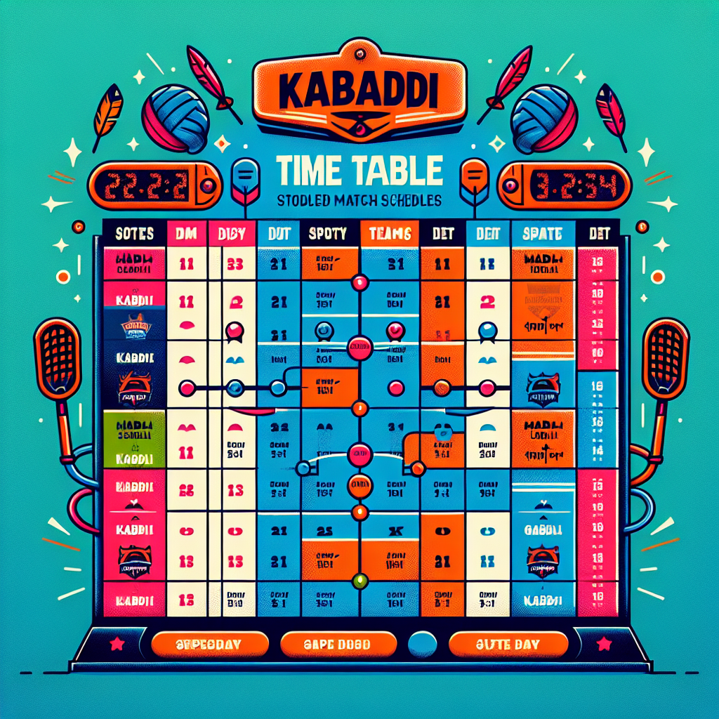 vivo kabaddi time table